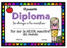 Excelentes y lindos diplomas del día del maestro | Material Educativo