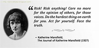 Quotations by Katherine Mansfield - Tanvir's Blog