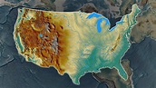 USA Physical Map of Relief - OrangeSmile.com