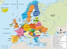 Mapa de Europa con sus países y capitales - Mapa de Europa