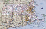 Large detailed roads and highways map of Massachusetts state with all ...