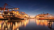 Port of Hamburg at night - backiee