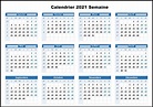 Gratuit Calendrier 2021 Semaine Imprimable {PDF, Word, Excel} | The ...