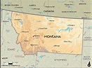 Geographical Map of Montana and Montana Geographical Maps