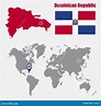 Mappa Della Repubblica Dominicana Su Una Mappa Di Mondo Con Il ...