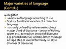 PPT - Language Variation Major varieties of language PowerPoint ...
