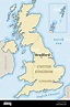 Bradford map location - city marked in United Kingdom (UK map). Vector ...