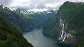 The Seven Sisters waterfall, Geiranger Fjord, Norway [3840x2160] : WQHD ...