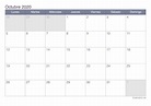 Calendario octubre 2020 para imprimir - iCalendario.net