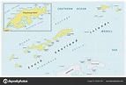 Mapa Del Archipiélago Subantártico Islas Shetland Del Sur Océano ...