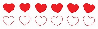 set di icone di cuori, raccolta di segni di variazioni del cuore, set ...