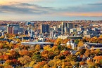 New Haven City Downtown Skyline Cityscape of Connecticut in Autumn ...