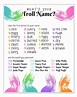 What's Your Troll Name Troll Themed Birthday Party Game, Trolls Party ...