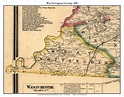 West Nottingham Township, Pennsylvania 1860 Old Town Map Custom Print ...