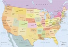Mapa Político dos Estados Unidos