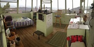 Inside Morton Peak Fire Lookout tower. Located inside the San ...