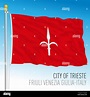 Trieste, bandera de la ciudad y municipio, Friuli Venecia Julia, Italia ...