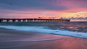 Sunrise at Lake Worth Pier at Lake Worth Beach, Palm Beach County ...