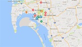 Exploring San Diego With Google Maps - World Map Colored Continents