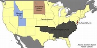 Largest Christian Denomination in the United States : r/MapPorn
