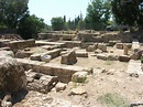 Ruínas do palácio de Filipe II e / ou Agripa II em Banias, na ...