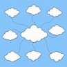 diagramme de nuages sur fond bleu 1218574 Art vectoriel chez Vecteezy