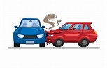 car crash accident side impact illustration concept in cartoon vector ...