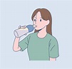 una niña está bebiendo agua 2203818 Vector en Vecteezy