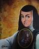 Portrait Of Sor Juana Ines De La Cruz Painting by Alex Loza