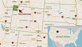 Ubibación de Yellowstone en el mapa