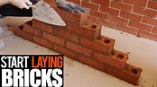 How to lay bricks for beginner - YouTube