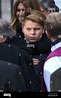 David Hallyday and Alexandra Pastor's son Cameron Smet at the funeral ...