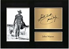 John Wayne Memorabilia - Espositore A4, stampa autografo, stampa ...