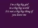 Emilia - Big Big World Lyrics - YouTube