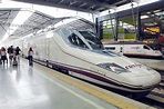 Renfe high speed train (Alta Velocidad Española, AVE) in Málaga, Spain ...