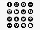 Black And White Vector Social Media Icons