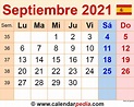 Calendario septiembre 2021 en Word, Excel y PDF - Calendarpedia