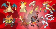 Final Evolutions of All 8 Fire Starters! : pokemon