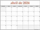 abril de 2024 calendario gratis | Calendario abril