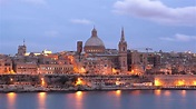 Vista nocturna de La Valeta Malta