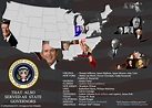 Map of the United States showing US Presidents that also served as ...