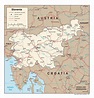 Large detailed political map of Slovenia with roads, railroads and ...