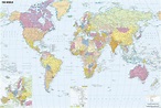 World Political with Cities Wall Map by Maps of World - MapSales