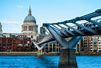 Millennium Bridge over the Thames in London, England | Millennium ...
