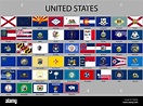United States America Map State Flags Rendering Isola - vrogue.co