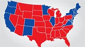Red Blue Map USA | Printable Map Of USA