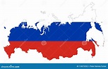 Bandera De Rusia En Silueta Del País Ilustración del Vector ...