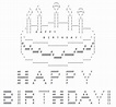 Happy Birthday ASCII Text Art | Simbolos de texto, Símbolos de letras ...