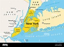 Ciudad de Nueva York, mapa político. La ciudad más populosa de los ...