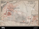 EL ESCORIAL ground plan. Spain España mapa. BAEDEKER, 1913 Stock Photo ...